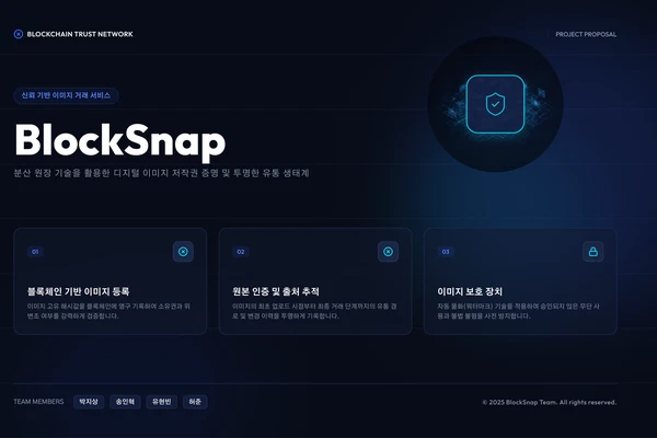 블록체인을 활용한 신뢰 기반 이미지 거래 서비스, BlockSnap